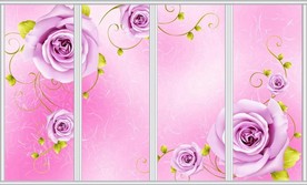 时尚浪漫玫瑰花移门