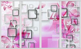 时尚现代梦幻花朵移门