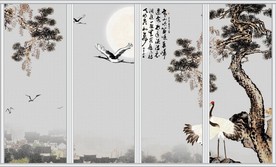 松鹤延年中国风移门