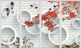 雅室兰香工笔花鸟移门