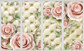 玉雕玫瑰花移门