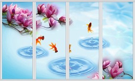 玉兰花金鱼跃起移门