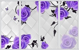 紫色玫瑰花现代时尚移门