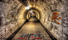 3D工业风山洞砖墙隧道背景墙