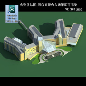 写字楼 现代办公楼 建筑模型图