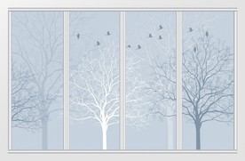 现代简约北欧小清新抽象树移门