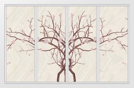 简约时尚植物花卉移门