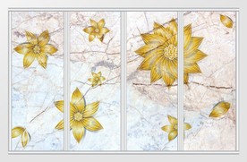 现代金色花朵移门