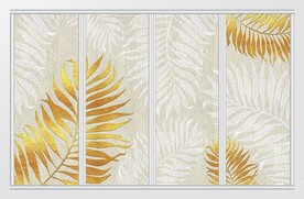 现代简约植物质感金色移门