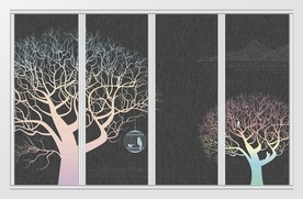 现代简约抽象树移门