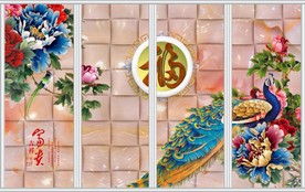 高清花开富贵移门