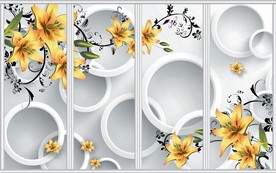 客厅3D时尚花朵移门