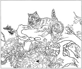 猫咪线描 猫咪白描 猫咪素描