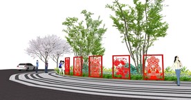 绿色景观大道 园林 景观路 节