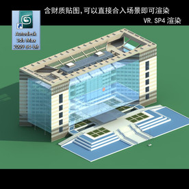 写字楼 现代办公楼 建筑模型图