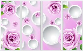 唯美玫瑰花朵移门