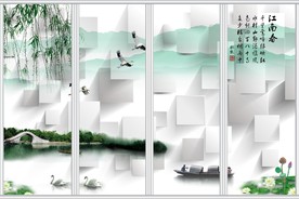 时尚山水风光移门