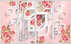 浪漫玫瑰花移门