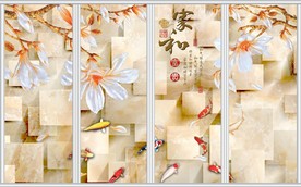 3d玉兰花移门