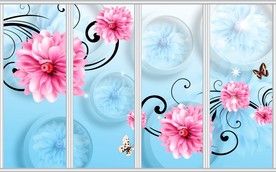 3D清新花卉移门