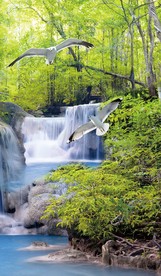 3D山林瀑布玄关