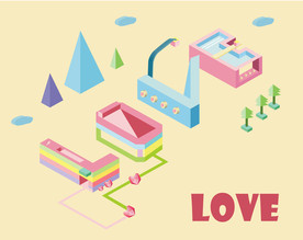 520情人节LOVE立体小插画