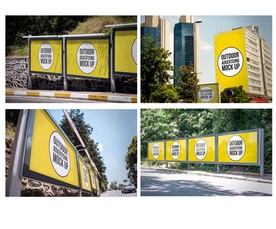 公交车站广告样机图片