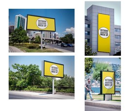 城市广告牌样机效果图