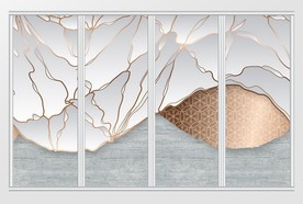 大气简约金色线条移门