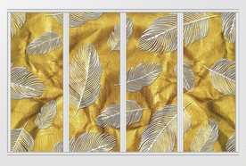 现代简约金色羽毛移门