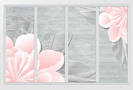 现代简约花朵线移门