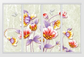 现代简约3D雕花移门