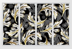 现代大气黑金叶子移门