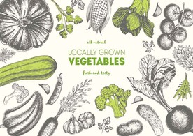 有机蔬菜餐厅背景墙