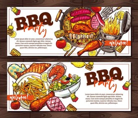 烧烤美食矢量设计BANNER素