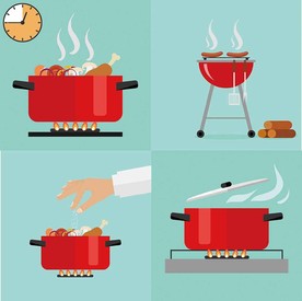 烧烤烤肉火锅矢量设计素材
