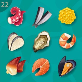 海产美食插画图标设计素材