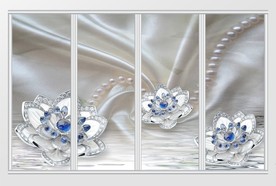 立体高雅奢华珠宝水莲移门