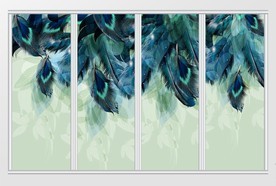 现代简约插画羽毛移门