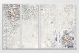 唯美轻奢3d立体珠宝花朵移门