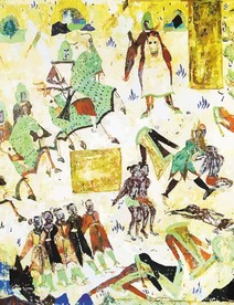 强盗成佛防敦煌壁画古典艺术矢量