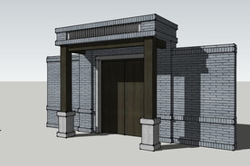 中式庭院门SU草图大师模型