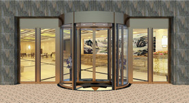 两翼旋转门效果图