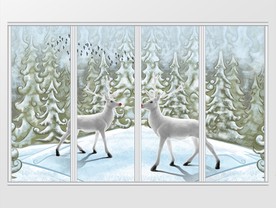 北欧麋鹿森林移门