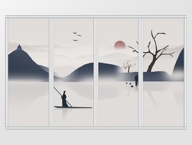 新中式古风文化意境术移门