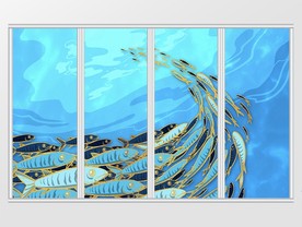 现代简约海底世界移门