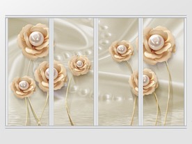 素雅珠宝花朵珍珠移门