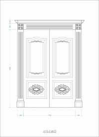欧式大门立面图