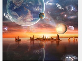 星空外太空吊顶天顶背景墙壁画图