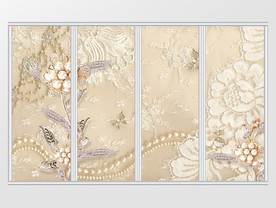 梦幻镶钻珠宝花朵移门